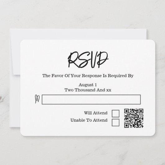 80s Style Retro Music Tape Wedding RSVP 招待状 (裏面)