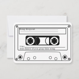 80s Style Retro Music Tape Wedding RSVP 招待状