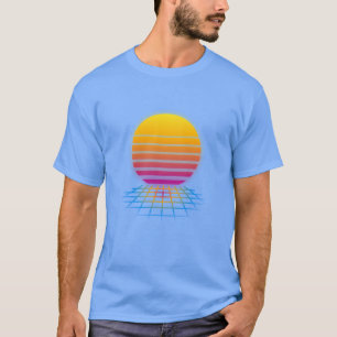 80s Synthwaveの日没 Tシャツ