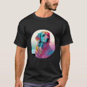 80s Synthwave Golden Retriever with a Retro Aesthe Tシャツ (正面)