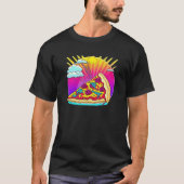 80s Synthwave Pizza with a Retro Aesthetic Tシャツ (正面)