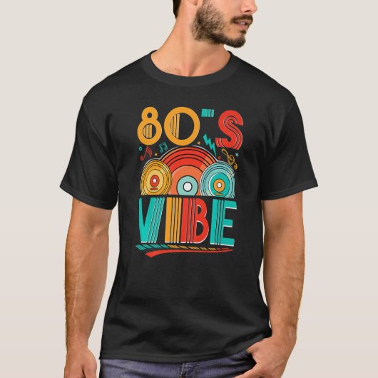 80s Vibe CD 80s Music 1980s Generationレトロ8 Tシャツ (正面)