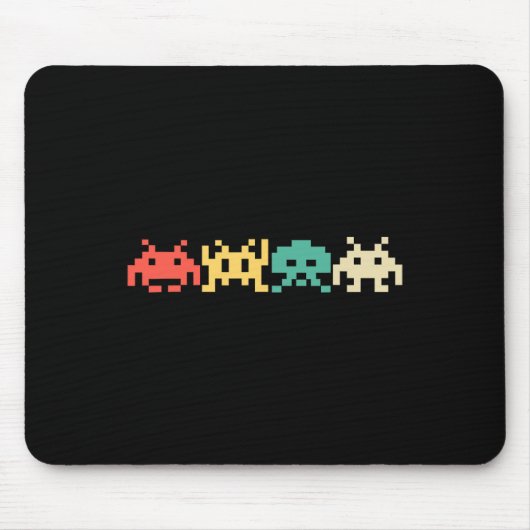 80s Video Game Vintage Retro Arcade 1  マウスパッド (正面)