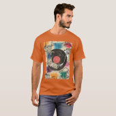 80s Vinylurntable Music Player Retro DJ Musicia gi Tシャツ (正面フル)
