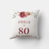 80So Water Colorフローラ80th誕生日 クッション (裏面)