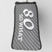 80thだから何モダングレイ80th誕生日 ゴルフヘッドカバー (回転90)