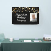 80thまたは任意の誕生日フォト金ゴールドあなたの色を星 横断幕 (トレードショー)