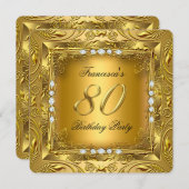 80thエレガントバースデーパーティーエリートダイヤモンド 招待状 (正面/裏面)