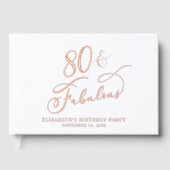 80thエレガント誕生日パーティーバラ金ゴールド ゲストブック (正面)