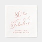 80thエレガント誕生日パーティーバラ金ゴールド 箔ナプキン (正面)