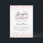 80thエレガント Birthday Partyプログラムメニューバラ金ゴールド 招待状<br><div class="desc">エレガント「誕生日会プログラム」デザインとフェイクグリッター紙吹雪カスタム文字。</div>