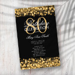 80thエレガント Birthday Partyプログラム金ゴールド（メニュー付き） チラシ<br><div class="desc">「エレガントBirthday Party Program」金ゴールド文字付きスパークル&ライト付きデザインカスタム。</div>
