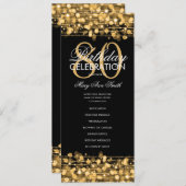 80thエレガント Birthday Partyプログラム金ゴールド（メニュー付き） プログラム (正面/裏面)