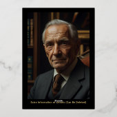 80thサプライズ誕生日写真オンバックブラック&金ゴールド 箔招待状 (裏面)