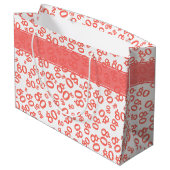 80thサンゴ/白の乱数パターン ラージペーパーバッグ (裏面アングル)