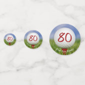 80thバースデーゴルフボールon tee コンフェッティ (正面)