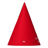 80thバースデーパーティーお祝い赤アダルト パーティーハット (左)