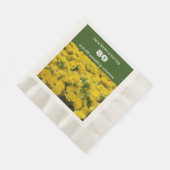 80thバースデーパーティーイエローフラワーズお祝い 縁ありランチョンナプキン (角)