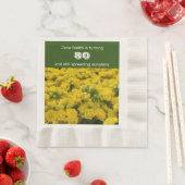 80thバースデーパーティーイエローフラワーズお祝い 縁ありランチョンナプキン (インサイチュ)