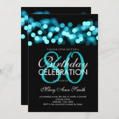 80thバースデーパーティーターコイズハリウッドグラム 招待状 (正面/裏面)