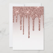 80thバースデーパーティーバラ金ゴールドグリッタードリップ 招待状 (裏面)