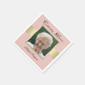 80thバースデーパーティーバラ金ゴールドフォトナプキンス スタンダードカクテルナプキン (角)