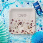 80thバースデーパーティーパンプキンワイルドフラワーカスタム ペーパープレート (パーティー)