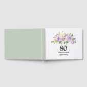 80thバースデーパーティーパープルフローラゲストブック ゲストブック (全面)