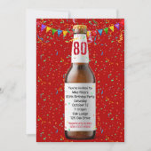 80thバースデーパーティービールボトル招待状 招待状 (正面)
