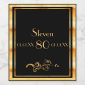 80thバースデーパーティーブラック金ゴールドクラシック ワインラベル (シングルラベル)