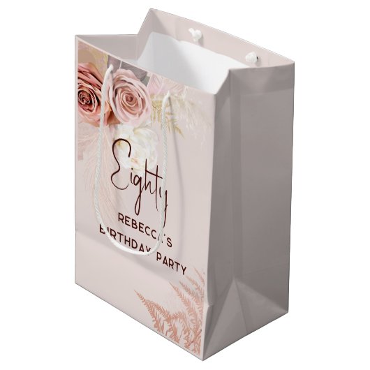 80thバースデーパーティーボホフローラカスタム ミディアムペーパーバッグ (正面アングル)