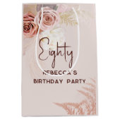 80thバースデーパーティーボホフローラカスタム ミディアムペーパーバッグ (正面)