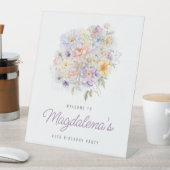 80thバースデーパーティー春フラワーブーケへようこそ 台座サイン (インサイチュ)