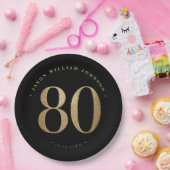 80thバースデーパーティー紙プレート ペーパープレート (パーティー)