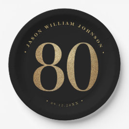 80thバースデーパーティー紙プレート ペーパープレート