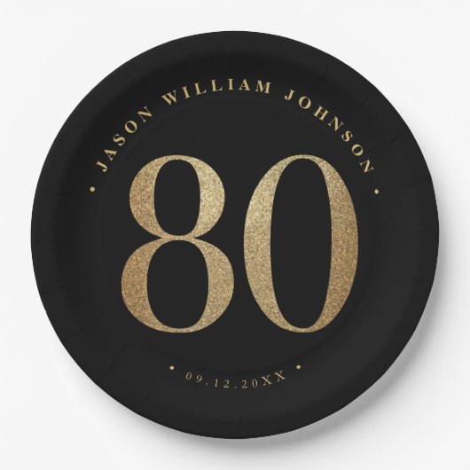 80thバースデーパーティー紙プレート ペーパープレート (正面)