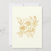 80thバースデーパーティー金ゴールドバラフローラアイボリーホワイト 招待状 (裏面)