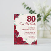80th日付を保存 – リネンの赤い牡丹 案内ポストカード (スタンド正面)