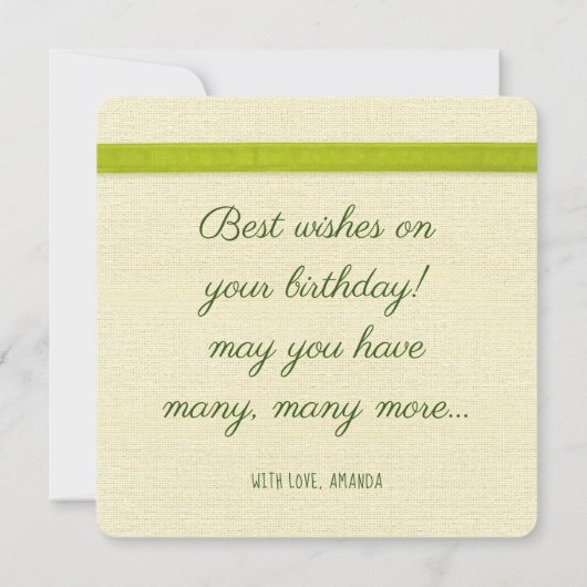 80th誕生日の花と鳥のアンティークヴィンテージカード カード (裏面)