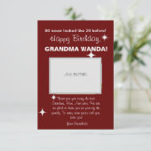 80th誕生日カードグリーティングマルーンエレガンススタイル (スタンド正面)