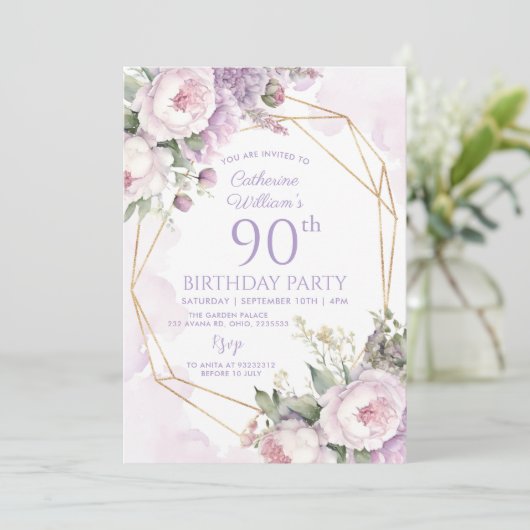 80th誕生日ガーデンパーティー招待状 招待状 (スタンド正面)