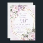 80th誕生日ガーデンパーティー招待状 招待状<br><div class="desc">バタフライ薄紫ガーデンパーティー70th, 80th,誕生日パーティー招待。任意の年齢の誕生日の成人女性。</div>