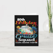 80th誕生日クルーズスクワッドフレンズファミリーバケーション カード (正面)