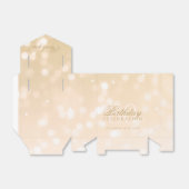 80th誕生日サンキュー金ゴールド《写真》ぼけ味スパークルライト フェイバーボックス (折り畳みなし)