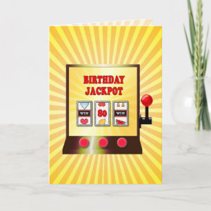 80th誕生日スロットマシンカード カード