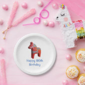 80th誕生日ダラホース紙プレート ペーパープレート (パーティー)