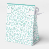 80th誕生日ティール(緑がかった色)/ホワイトナンバーパターン フェイバーボックス (裏面サイド)