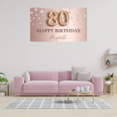 80th誕生日バラ金ゴールドバルーンスクリプト 横断幕