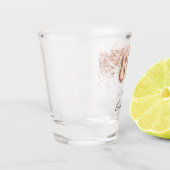 80th誕生日バラ金ゴールド赤面紙吹雪名 ショットグラス (左)