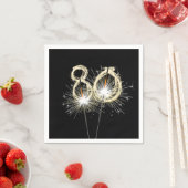 80th誕生日パーティースパーカーズオンブラック スタンダードカクテルナプキン (インサイチュ)